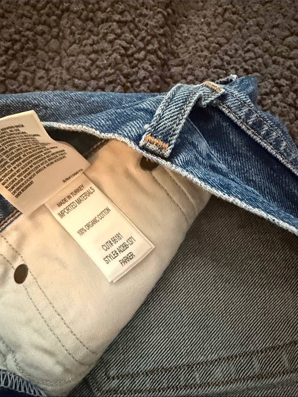Agolde Dark Blue High-Rise Cutoff Denim Shorts - Picture 5 of 6